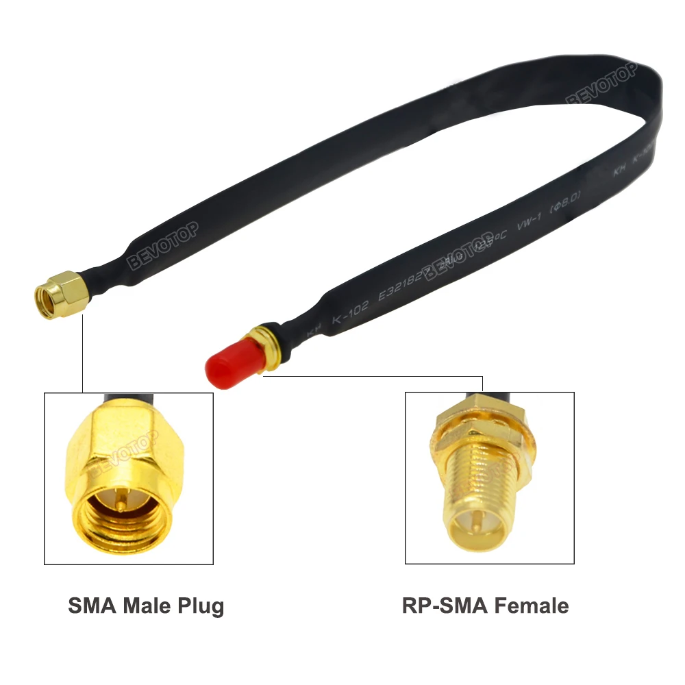 Bevotop janela feed-through adaptador RP-SMA macho a