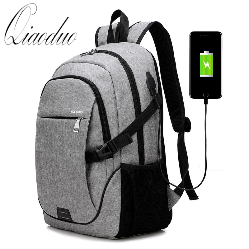 

Qiaoduo Laptop Backpack USB Charging Anti Theft Backpack Men Travel Backpack Waterproof School Bag Male Mochila CR6592