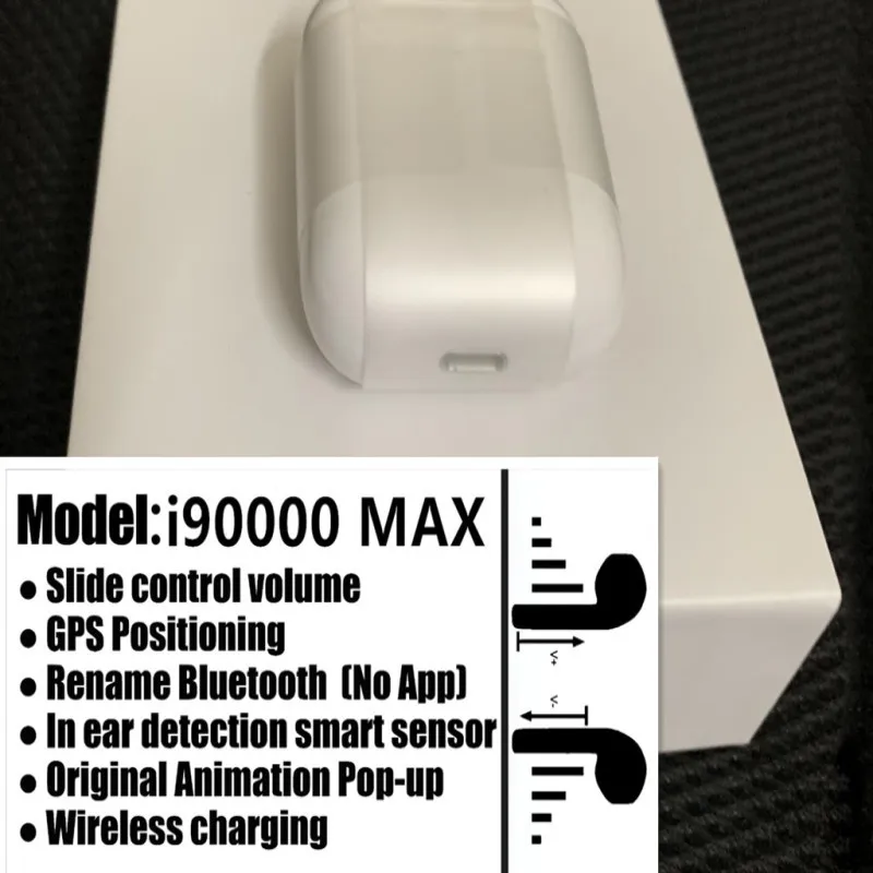 Оригинальные наушники i90000 Max TWS Air 2 Bluetooth с датчиком позиционирования PK i100000 i1000 i200 i9000 i5000 TWS - Цвет: Белый
