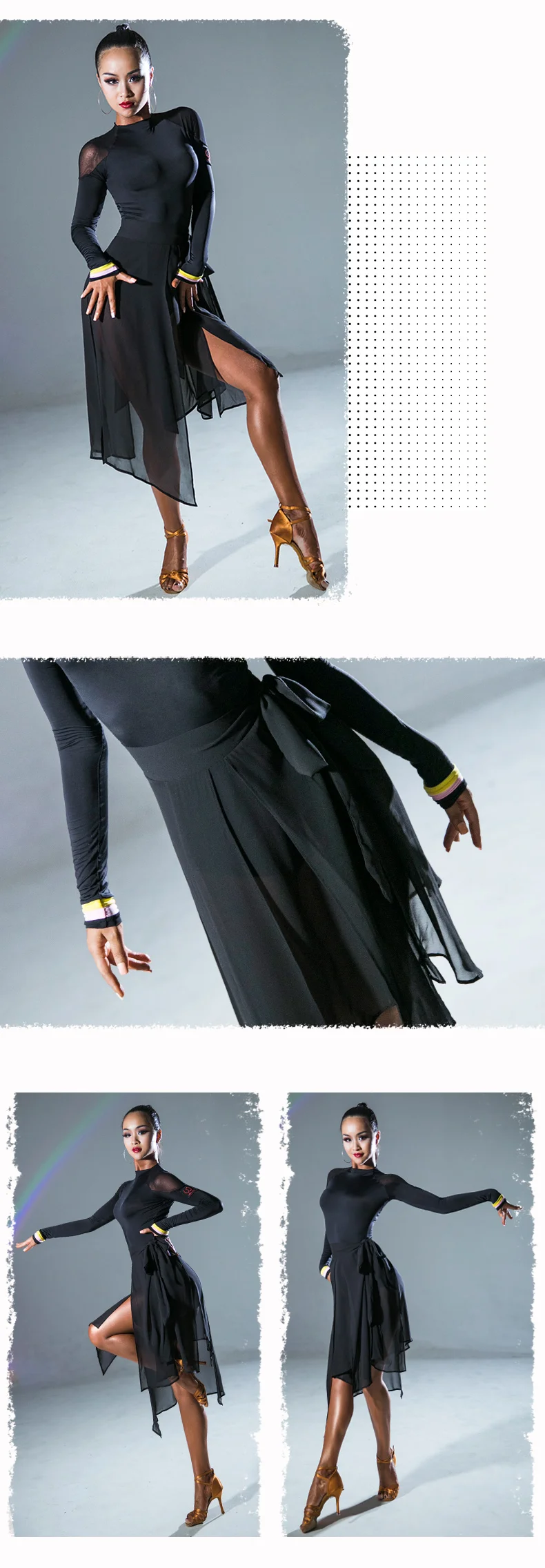 Новая юбка для латинских танцев, профессиональная тренировочная одежда ...