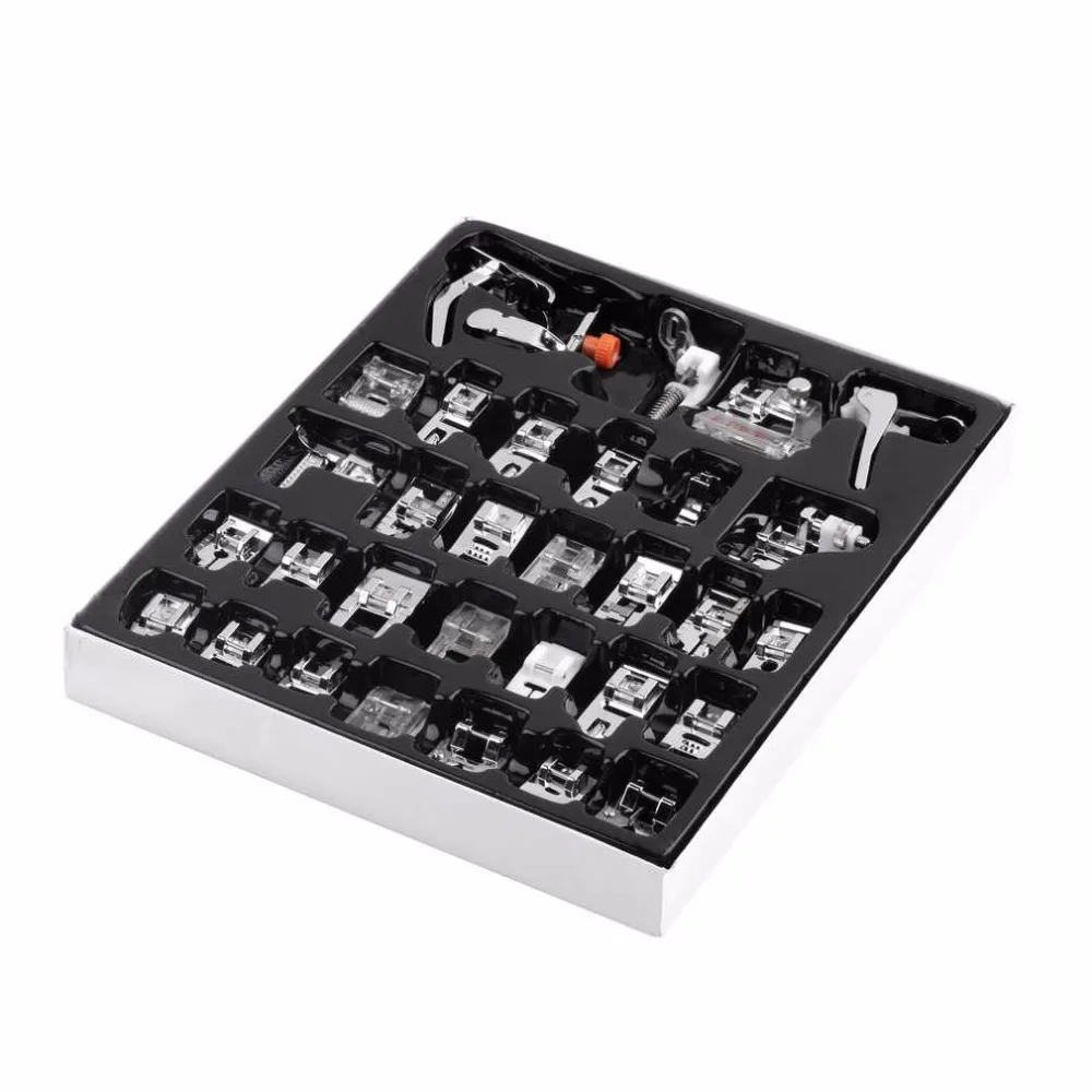 

OUTAD 32pcs/set Feet Foot Presser knitting needle Domestic Sewing Machine Braiding Blind Stitch Darning For Brother Singer Janom
