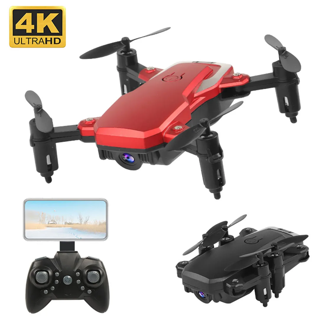 Aerial Video Mini Drone K1 WiFi FPV HD Camera 0.3MP 2.0MP 5.0MP 4K Altitude Hold 3D Flips RC Quadcopter Foldable Kids Toy