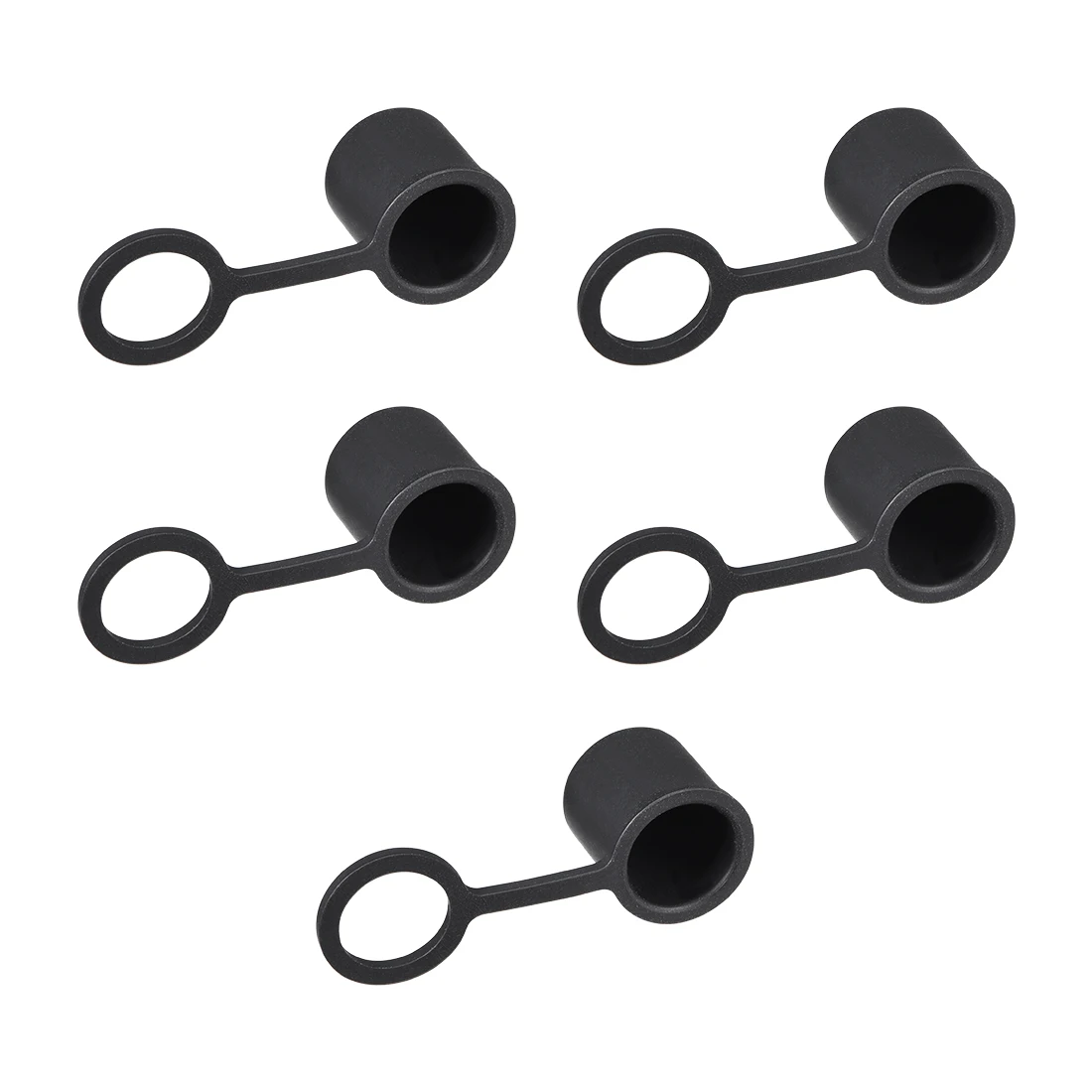 5pcs BNC Silicone Port Protectors Cap Port Cover Dust Plug 13x12mm Overall  Size Black Anti-dust Stopper for BNC-B Female Jack