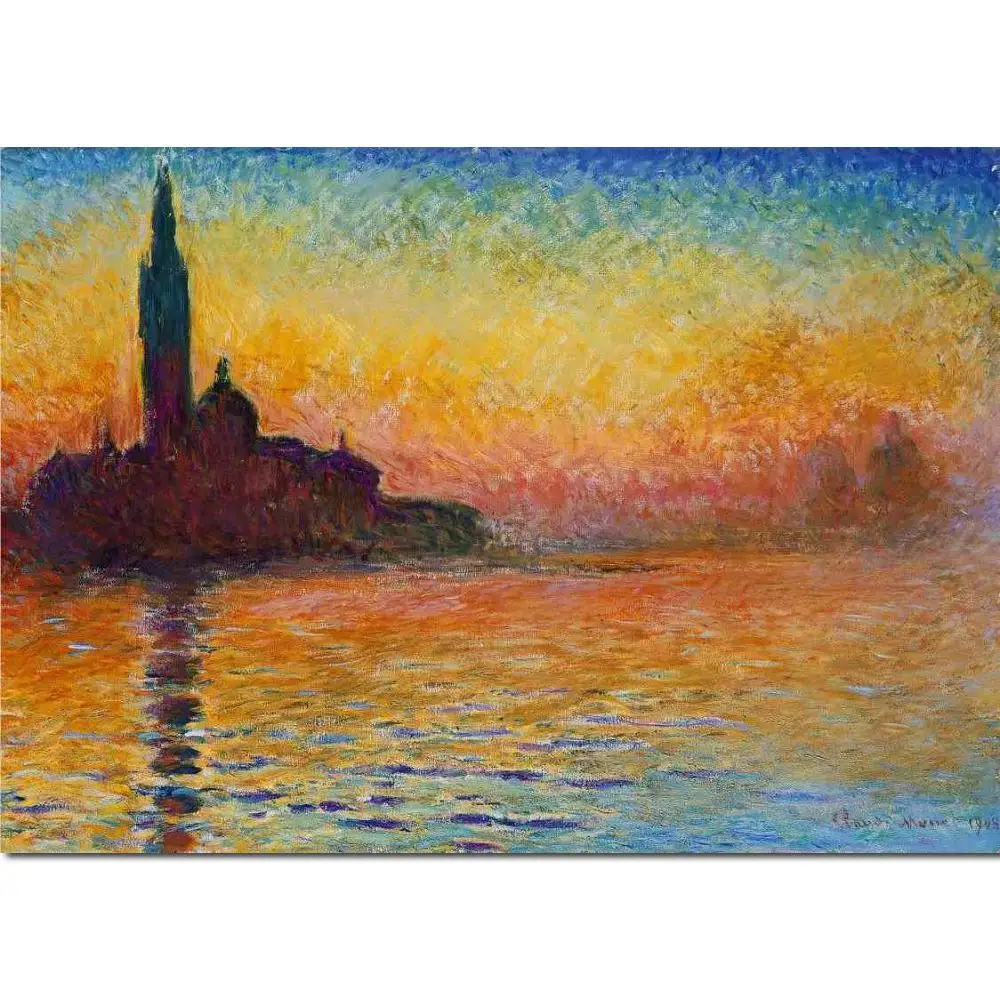 

Wall Art Claude Monet Painting Sunset In Venice Hand Painted Oil Canvas Artwork Modern Landscape Picture For Home Decor Gift