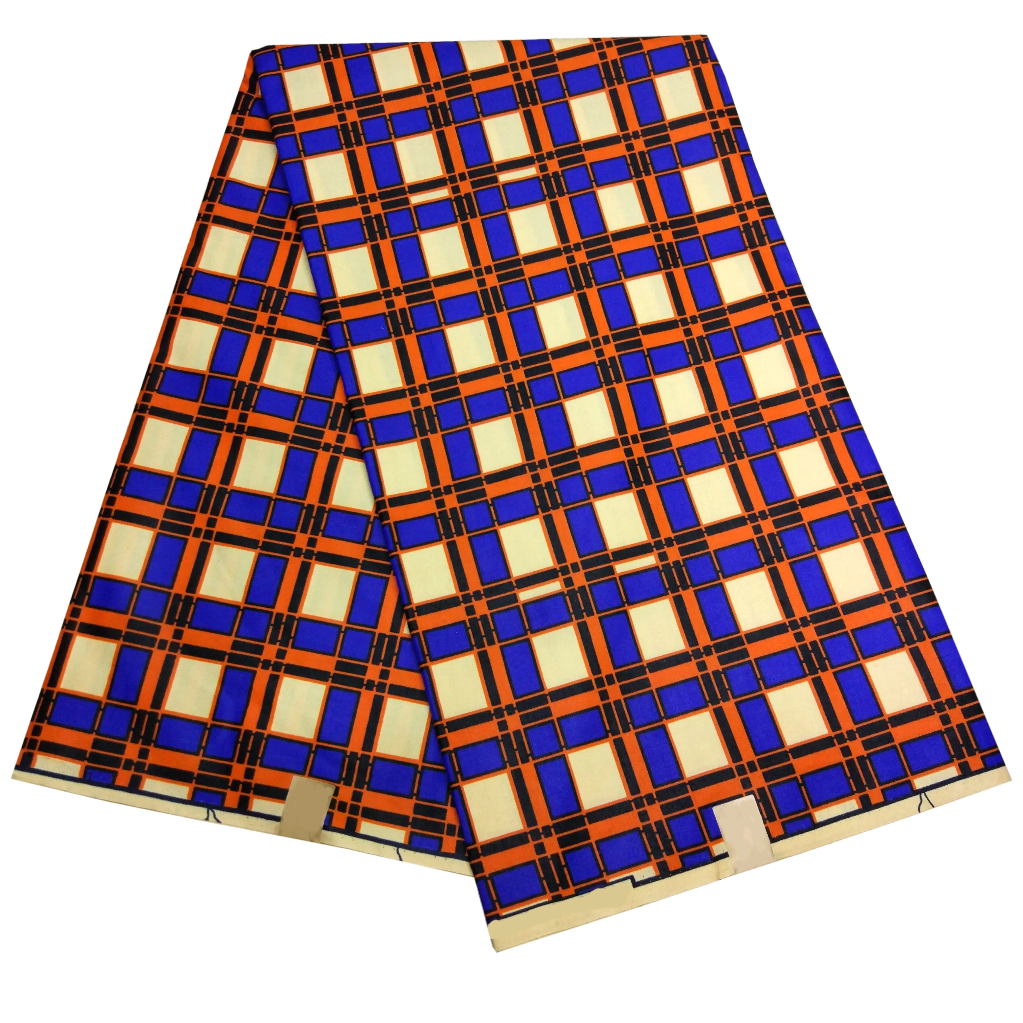 

Cotton WAX Fabric African Wax Grid Printing Ankara Dutch Wax African Real Dutch Veritable Wax For Wedding Dress