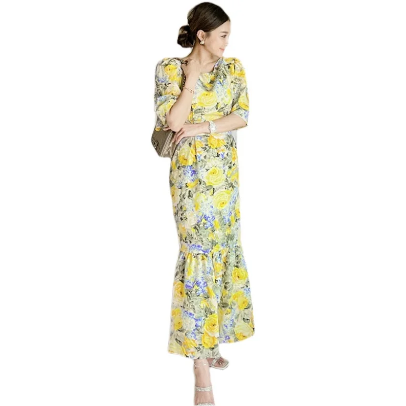 ladies yellow maxi dress