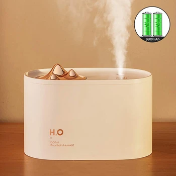 

1000 Ml Humidifiers for Bedroom, Cool Mist Humidifier with Dual Mist, Ultrasonic Air Humidifier with 3600 MAh Battery, USB Recha