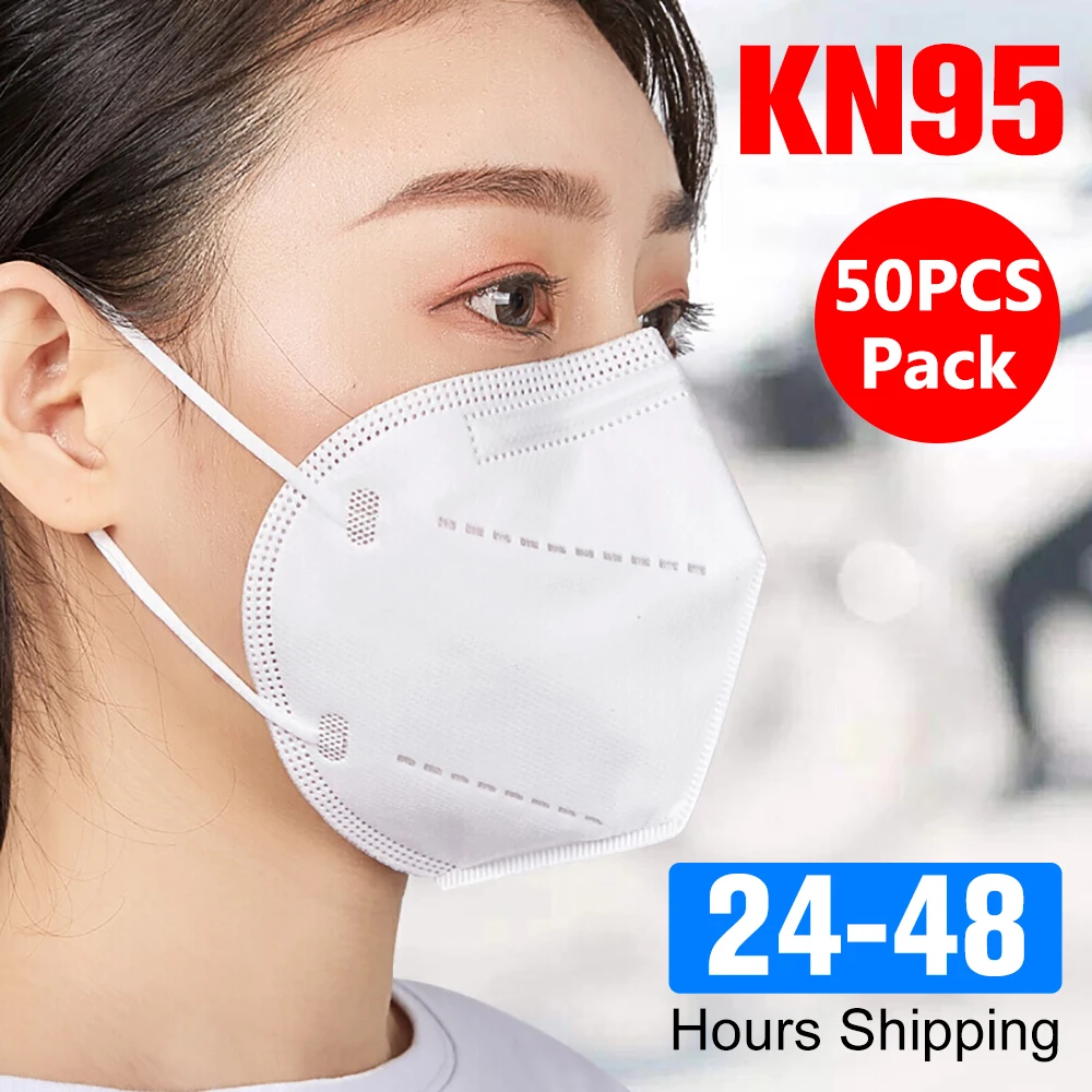 

50pcs Protective Disposable Mouth Mask Face Protect KN95 Mask 4 Layers Non Woven Filter Dustproof Mouth Masks Fast Shipping