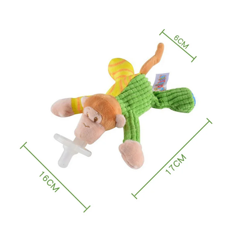 NEW Infant Baby Soothie Pacifier Silicone 1Pcs Cartoon Baby Soothie Boy Girl Kids Silicone Pacifiers Cuddly Plush Animal 0-12M