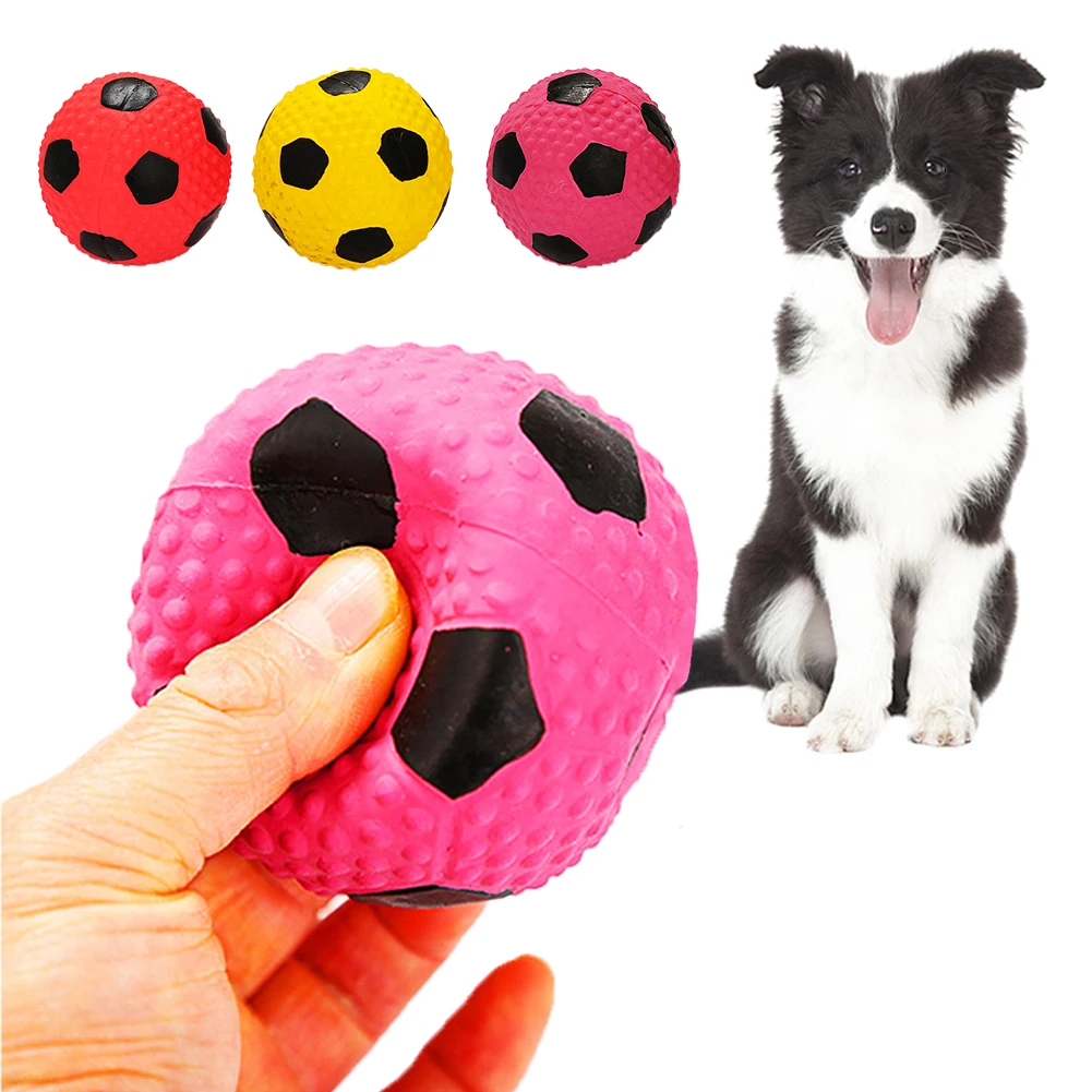 

1pc Pet Dog Toy Rubber Sports Ball Toys for Dog Chewing Toy Squeaker Toy Sound Ball For Small Dog Training Dropship