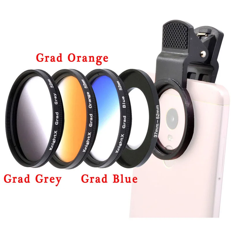 mobile phone lens kit KnightX 52MM Photography Camera  lens filter macro ND2-1000 variable Neutral Density Adjustable for any smartphone mobile phone wide lens for mobile Lenses