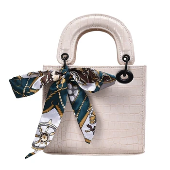 

2020 luxury handbags women bags designer High quality crocodile silk scarf women's carrying Princess bag purses and handbags