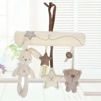 

New Cute Cradle Toy Hanging Rattle Baby Plush Toy Rabbit Musical Mobile Decor Toy Stroller Car Seat Rattles