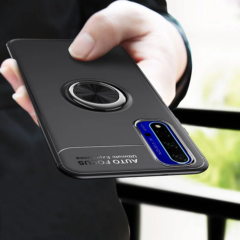 

For Huawei Nova 5T Car Magnet Invisible Ring Bracket TPU Phone Cases Frosted Protective Cover For Huawei Nova 5T Fundas Coque