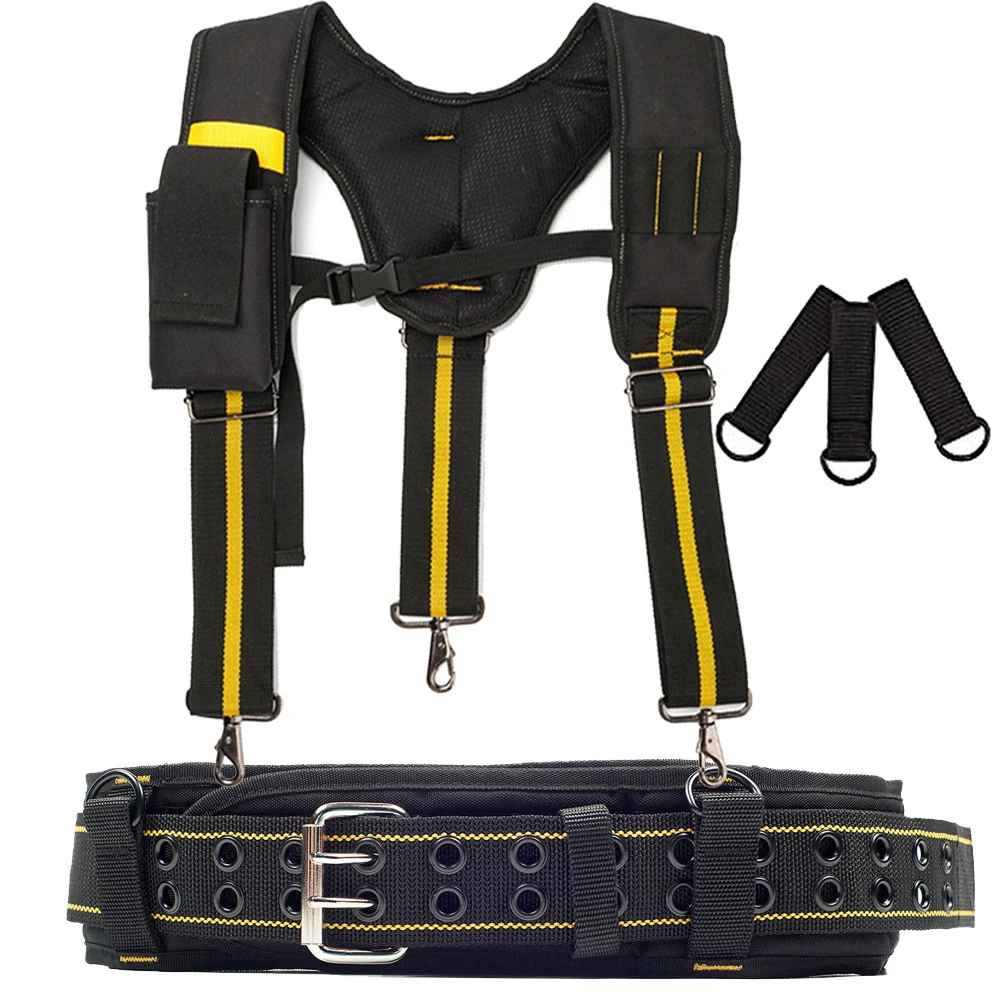 cheap tool chest Heavy Work Tool Belt Suspenders Nail Pocket Set Adjustable Lumbar Support Multi Function Tooling Braces for Carpenter Electricia tool box chest Tool Storage Items