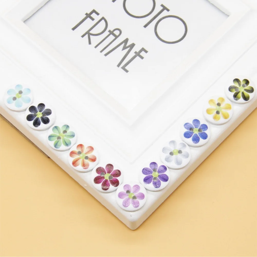 100pcs 15mm Mixed Wooden Buttons Perfect for Scrapbooking Crafts Sewing color mixing