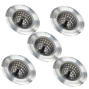 

NEW-5Pcs Silicone Coated Iron Floor Drain Kitchen Bathroom Bathtub Floor Drain Sink Sealing Filter Floor Drain Cover