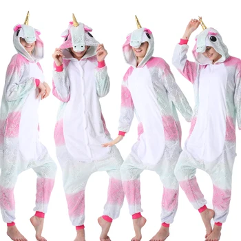 

Unicorn Kigurumi Pajamas Children's Sleepwear Sequin Animal Cartoon One Piece Hooded Pajama Baby Girls Unicorn Onesies Jumpsuits