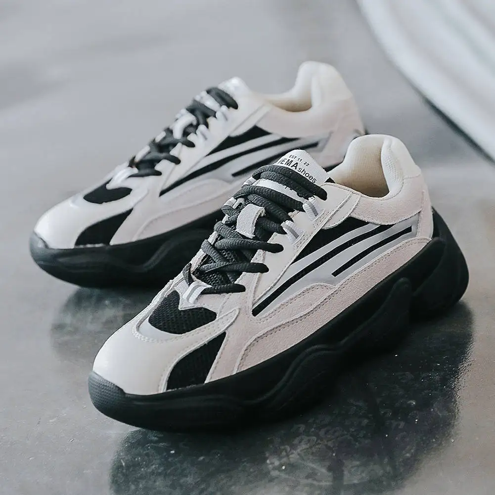 DORATASIA New Fashion INS Hot Sneakers Genuine Leather Lace Up Mixed Colors Flat Platform Shoes Woman Casual Autumn Flats Women