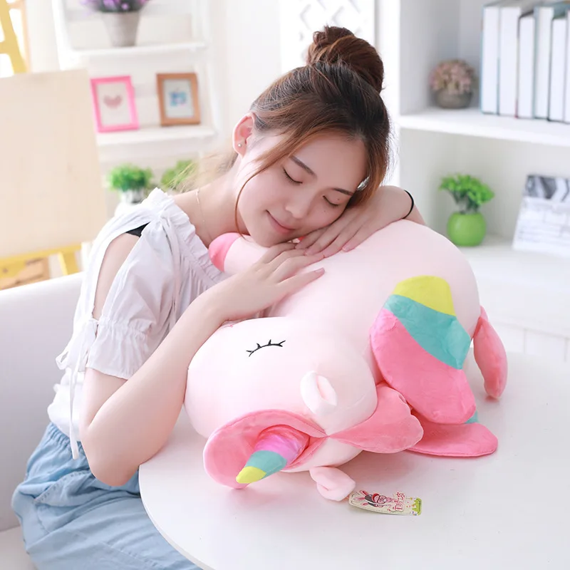 

New Style Creative Angel Mythical Creatures Unicorn Doll Rainbow Pony Plush Toy Pillow Send Girl'S Birthday Gift