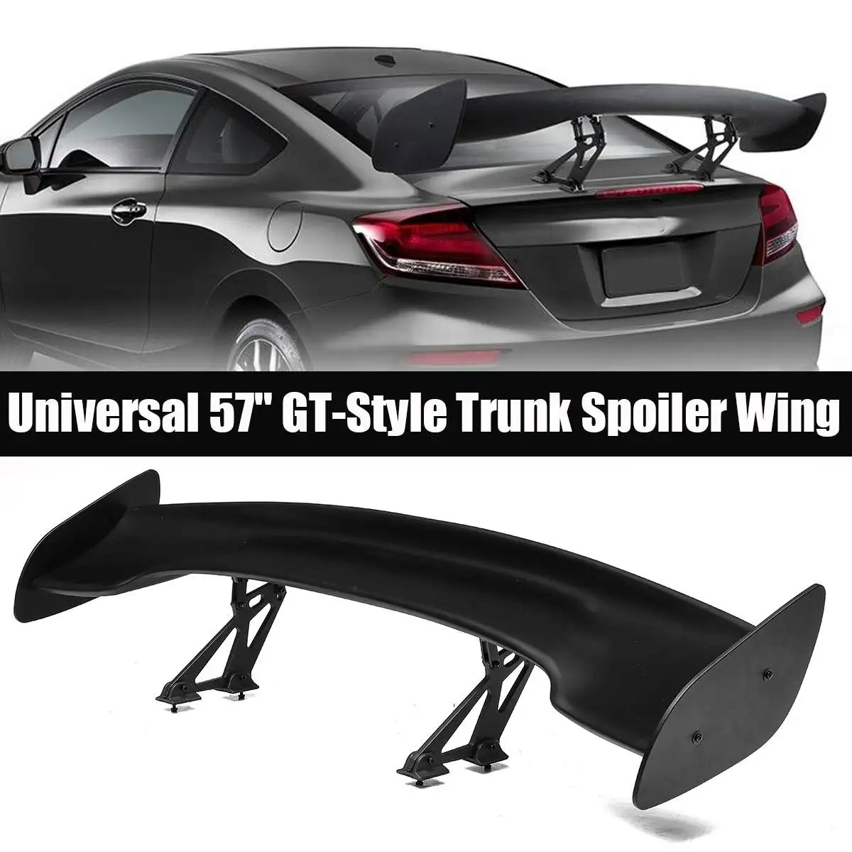 

57" Matte Black Car Trunk Spoiler Wing GT Style for LEXUS IS250 NX200t NX300H for BMW for Honda for Civic for Hyundai Universal