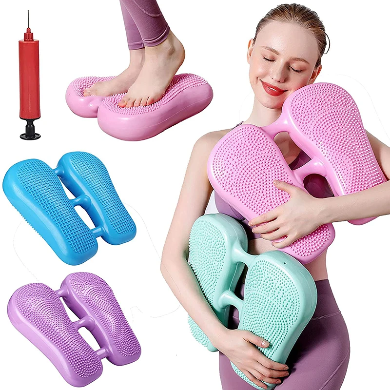 Portable PVC Inflatable Balance Pedal Massage Stepper Mat Yoga Fitness Shaping Fat Reducing Machine Gym Home Aerobic Trainer leg fitness stepper