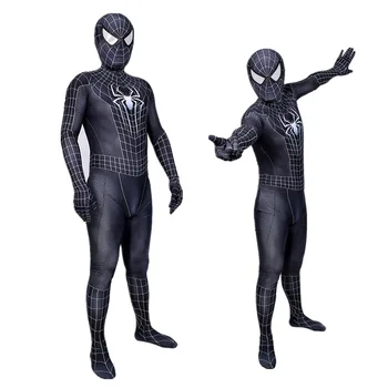 

Black Dark SpiderMan Costume cosplay Superhero Zentai Suit Spider-man Catsuit Men Halloween Costumes Party Fancy for Adult Kids