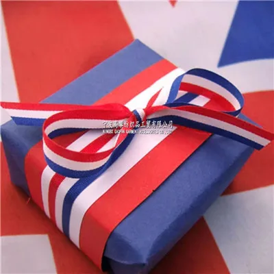 Grosgrain Ribbon 3M 1-4Cm Three Color Blue White Red Symbo France for Fresh Flower Bunch Bouquet Gifts Boxes Packing Decoration ribbon decoration
