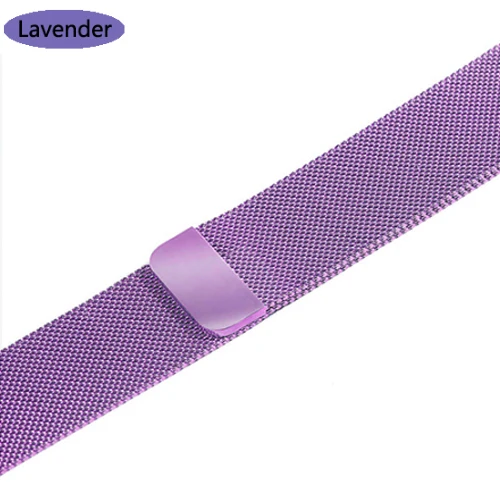 Lavender Миланская петля ремешок для apple watch Группа apple watch 4 5 3 42 мм 44 мм 38 мм 40 мм ремешок для часов iwatch 5 браслет из нержавеющей стали ремень - Цвет ремешка: Lavender
