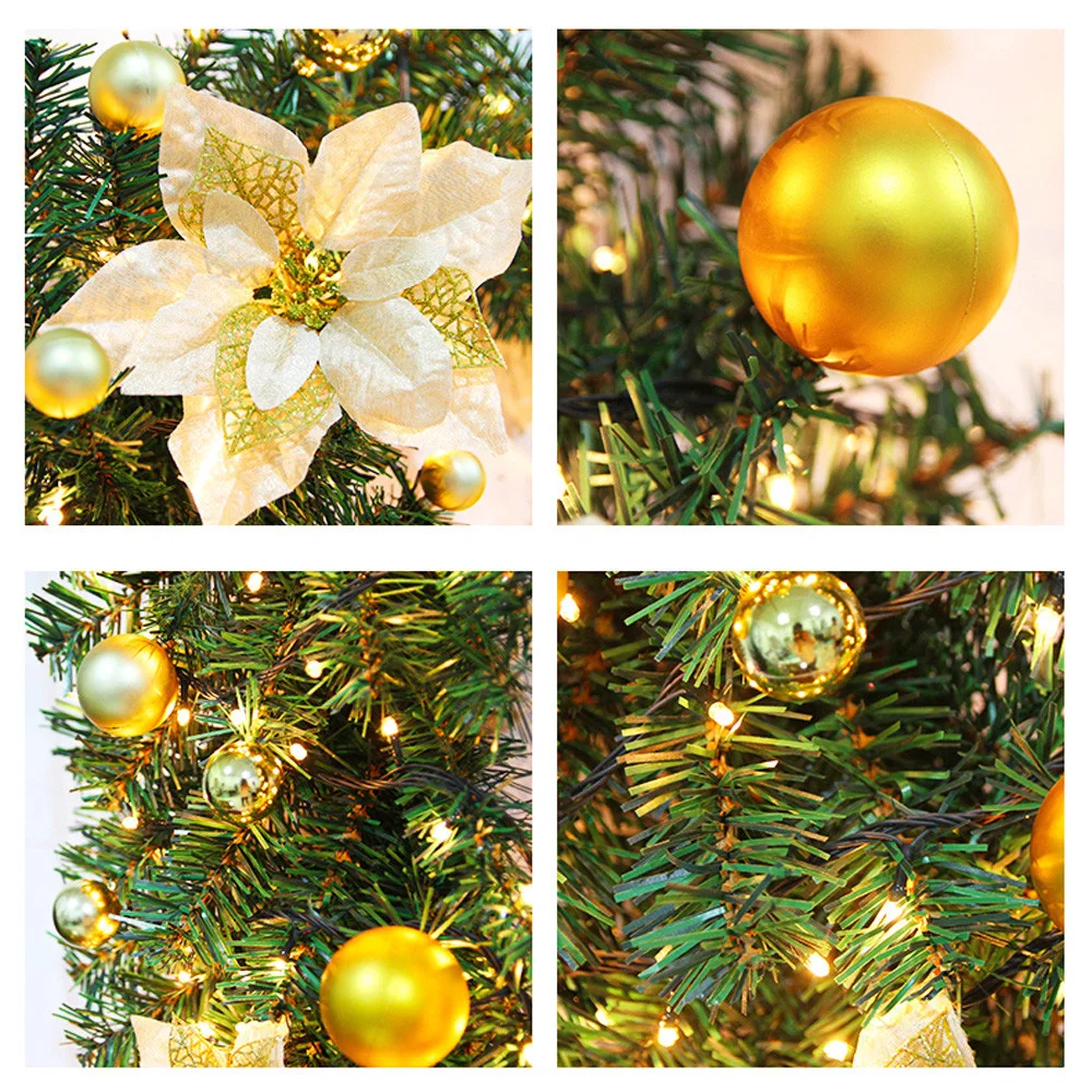 2.7m Christmas Artificial Green Leaves Party Xmas Garland Wreath Tree Ornaments Hanging Decorations Rattan Ornament |