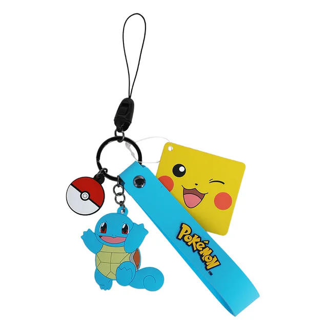 Authentic Pokemon Action Figure Pikachu Keychain Pokémon Keychain Squirtle Psyduck Keychain Backpack Pendant Model Car Keychains Squirtle 2