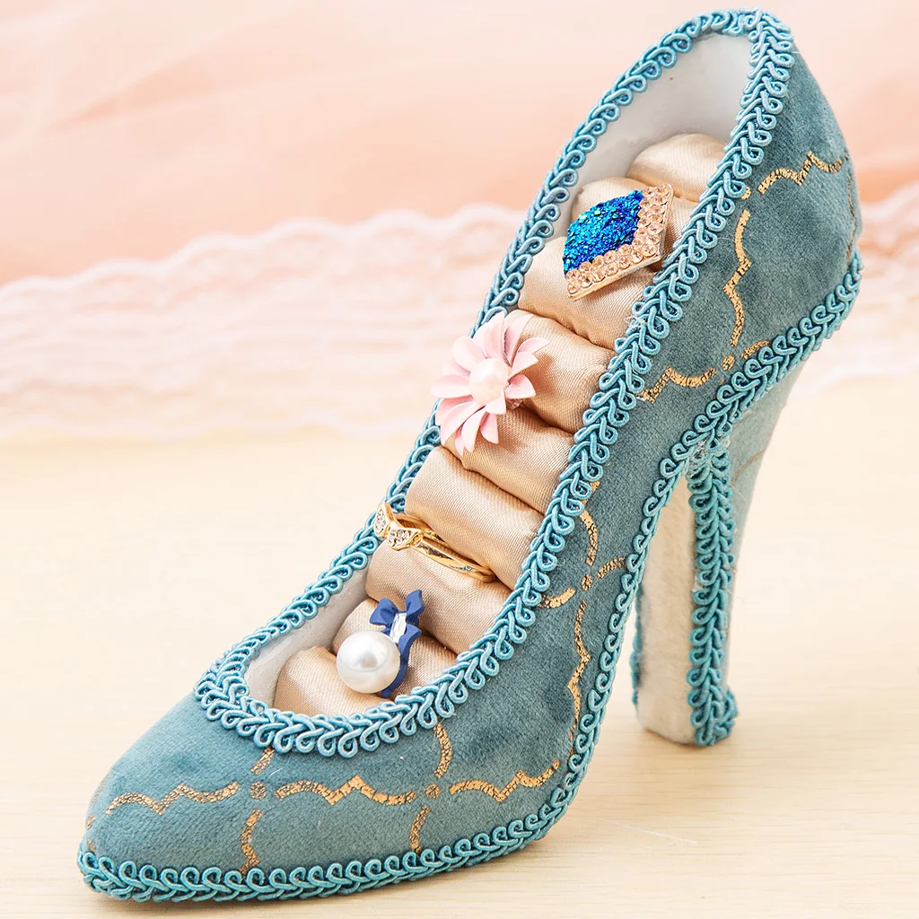 Lady Resin High Heel Shoes Storage for Ring Earring Studs Jewelry Display Stand Showcase