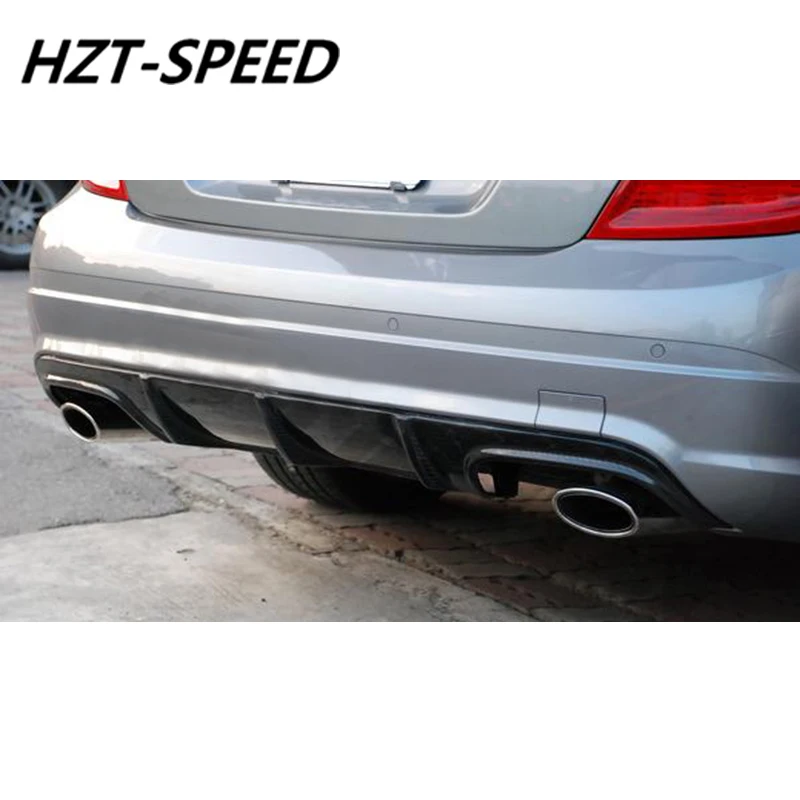 W204 AMG стиль углеродного волокна диффузор, губа на задний бампер спойлер для BENZ C Класс C63 изменить 2012