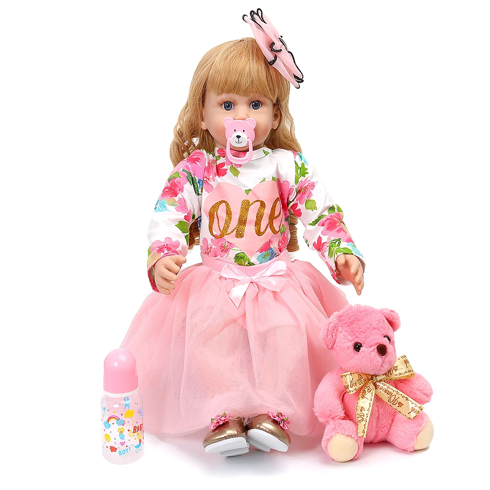60 см кукла принцессы ручной работы Boneca Reborn baby girl Doll 24 дюймов мягкий винил Bebes Reborn Doll малыш подарок на день рождения кукла игрушка