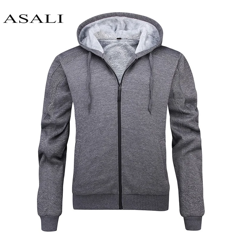 

Men Brand Hoodies Sweatshirts 2020 Men's Solid Color Hoodies Male Plus Velvet Thickening Casual Hoodies Zipper Cardigan Coats