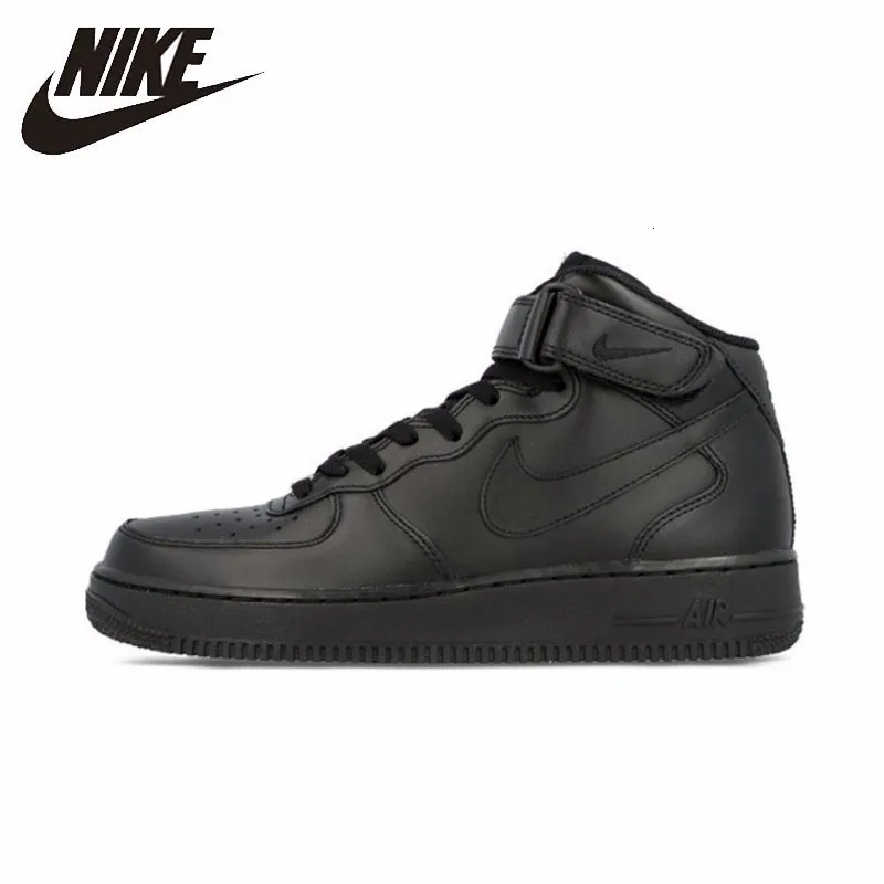 Nike Air Force AF1 оригинальный официальный дышащая Для мужчин Скейтбординг обувь спортивная, кроссовки высокие дышащие ботинки с плоской