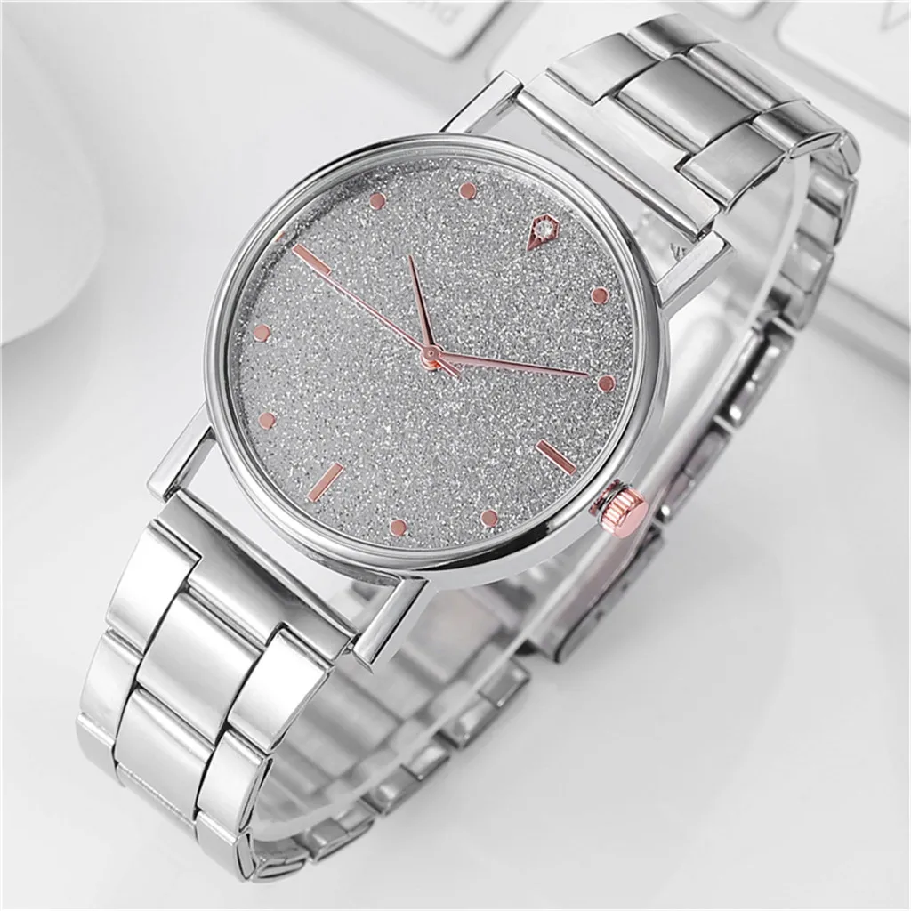 Bild von Stainless Steel Watches For Women Luxury 2020 Diamond Dial Quartz Wrist Watch For Ladies Bracelet Reloj Mujer Fashion Clocks