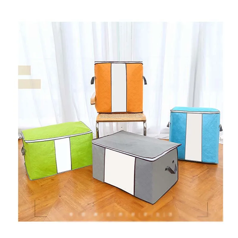 1Pc Foldable Bamboo Charcoal Storage Bag Print Clothes Blanket Quilt Organizer Stroage Travel Luggage | Дом и сад