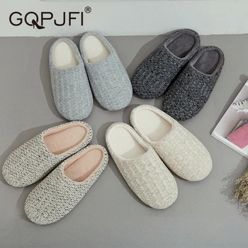 

New Spring And Autumn Winter Home Waterproof Non-slip Breathable Soft Couple Indoor Bedroom Warm Cotton Slippers