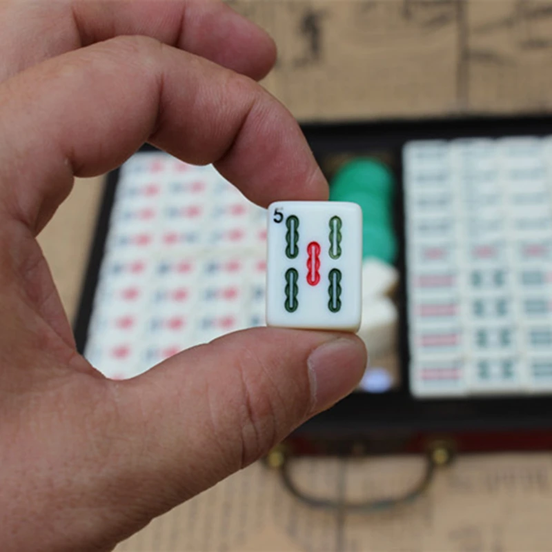 Mahjong портативный складной деревянный ящик Majiang набор настольная игра Mah-jong путешествия доска Игра Домашние развлечения