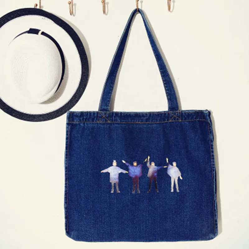 HARJOBEN эко переносная сумка для покупок синяя джинсовая сумка-переноска Beetlemania Подарочная сумка-тоут