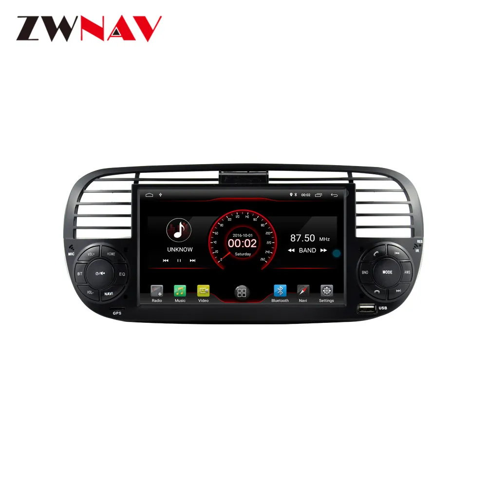Zwnav Android 9 Автомобильный плеер gps навигация для FIAT 500 2007- головное устройство мультимедийный кассетный плеер рекордер DVR/wifi+ DSP+ DAB+ OBD
