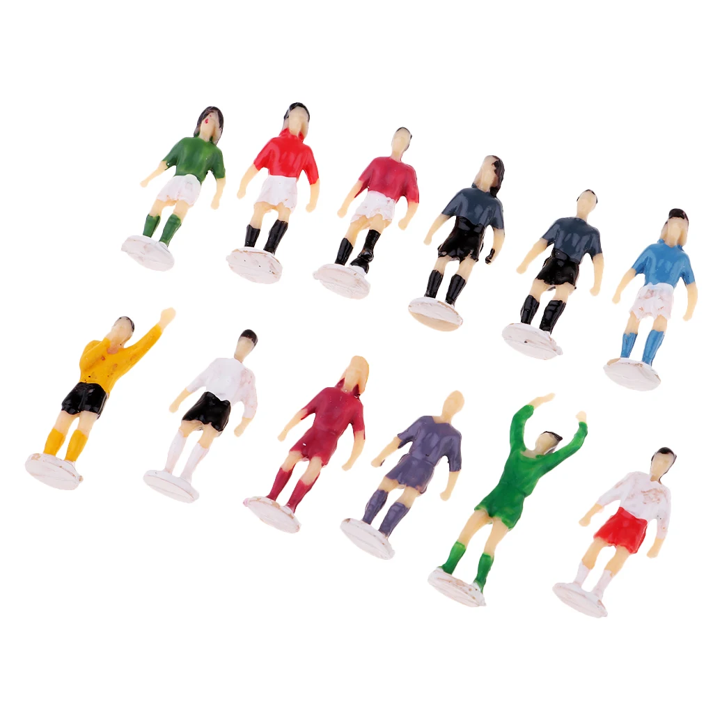 12 個 1/87 スケールミニチュアサッカーサッカー選手フィギュア人置物