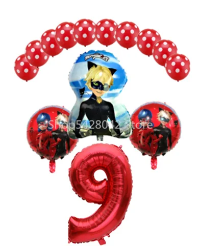 14pcs 14 шт./лот Божья коровка Фольга воздушные шары День рождения украшения божья коровка гелиевый Майларовый и 32 Inch0 1 2 3 4 5 6 7 8 9 шара с цифрой - Цвет: 14pcs