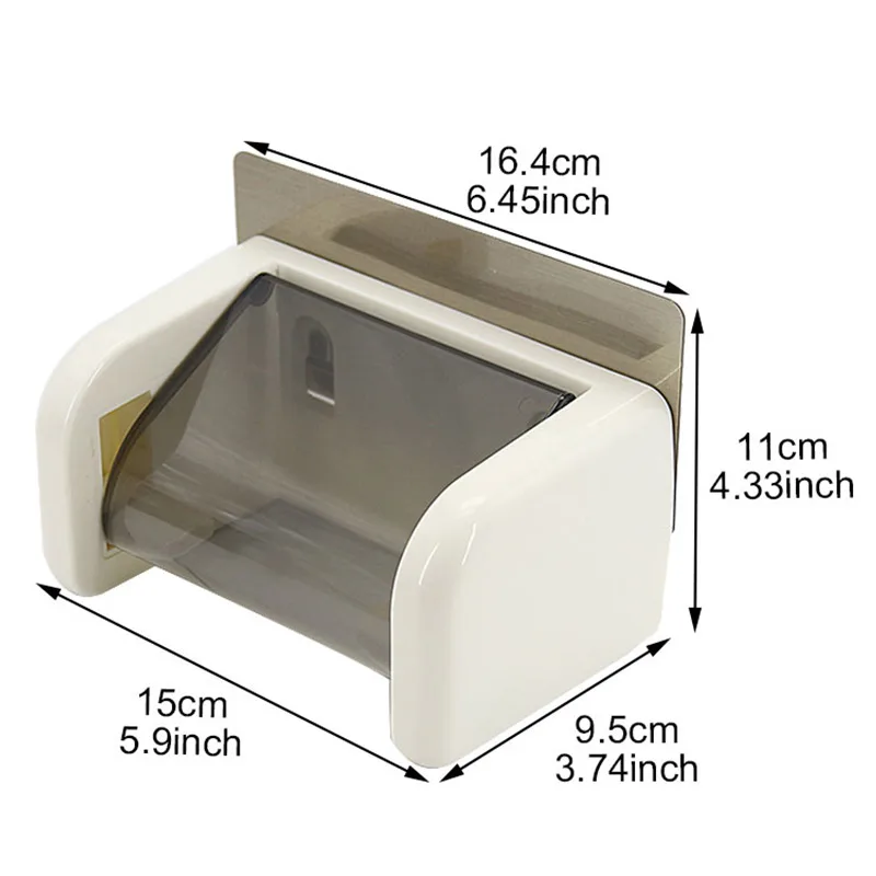 Bathroom Storage Waterproof Dust-proof Durable Suction Cup Roll Paper Storage Rack Toilet Paper Holder Home Organizer Shelf