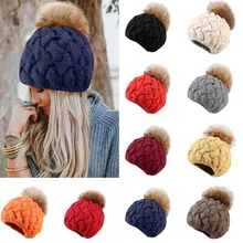 Лисы, пушистый шар, вязаный кроличий мех модные береты, женская зимняя вязаная шапка, лисы, мяч, воротник, набор, толстый, теплый, Одноцветный, наушник, берет, sapka