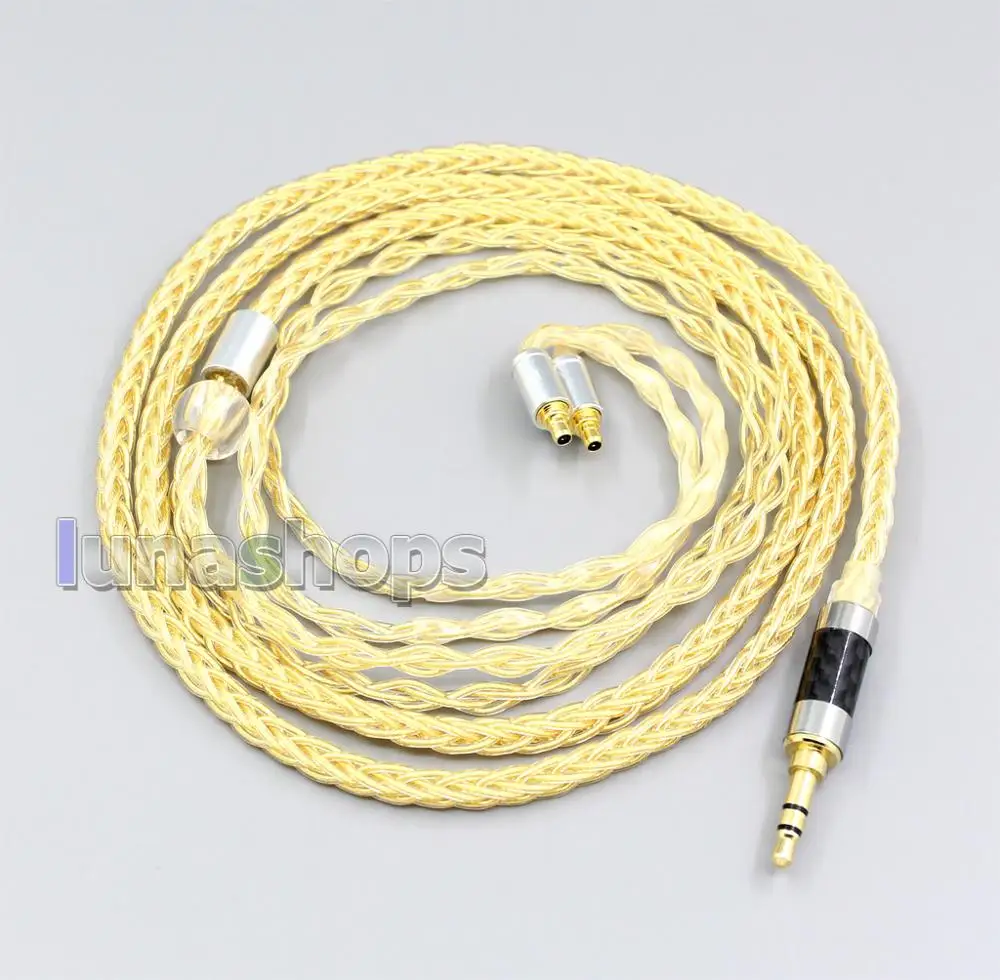 

LN006488 3.5mm 2.5mm 4.4mm 8 Cores 99.99% Pure Silver + Gold Plated Earphone Cable For Sennheiser IE400 IE500 Pro