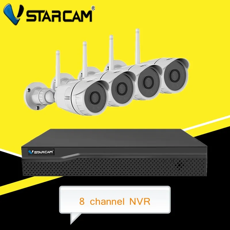 Vstarcam 8-канальный беспроводной сетевой видеорегистратор 1080P + 4 шт. C17S 2MP Wifi камеры