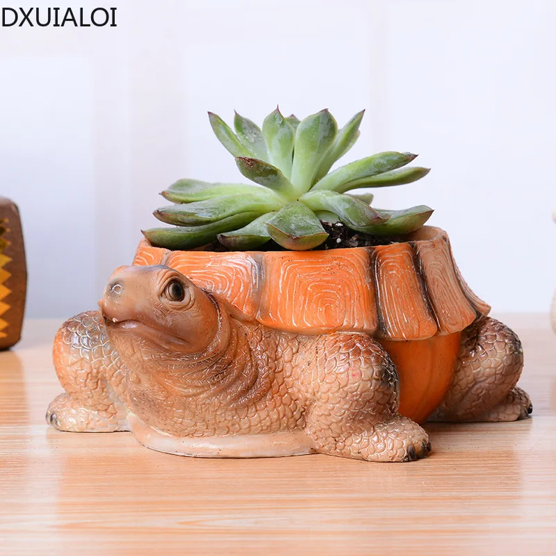 

personality creative resin tortoise flower pot animal decoration desktop balcony mini flower pot handicraft home decoration