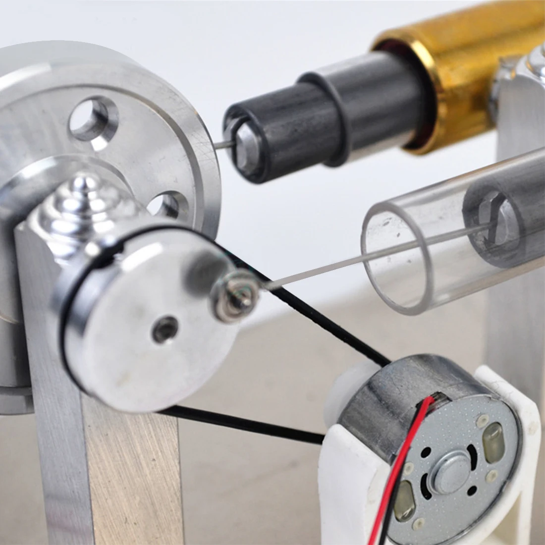 Metal Single-Cylinder Stirling Engine External Combustion Generator Model DIY Stem Engine Model